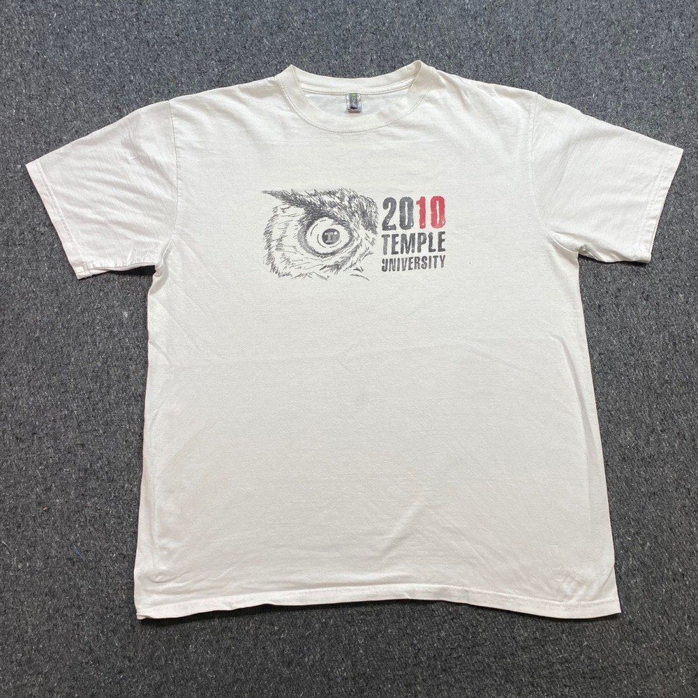 Zync Temple University TShirt Sz L Mens White 2010 Owls Graphic Skater Tee